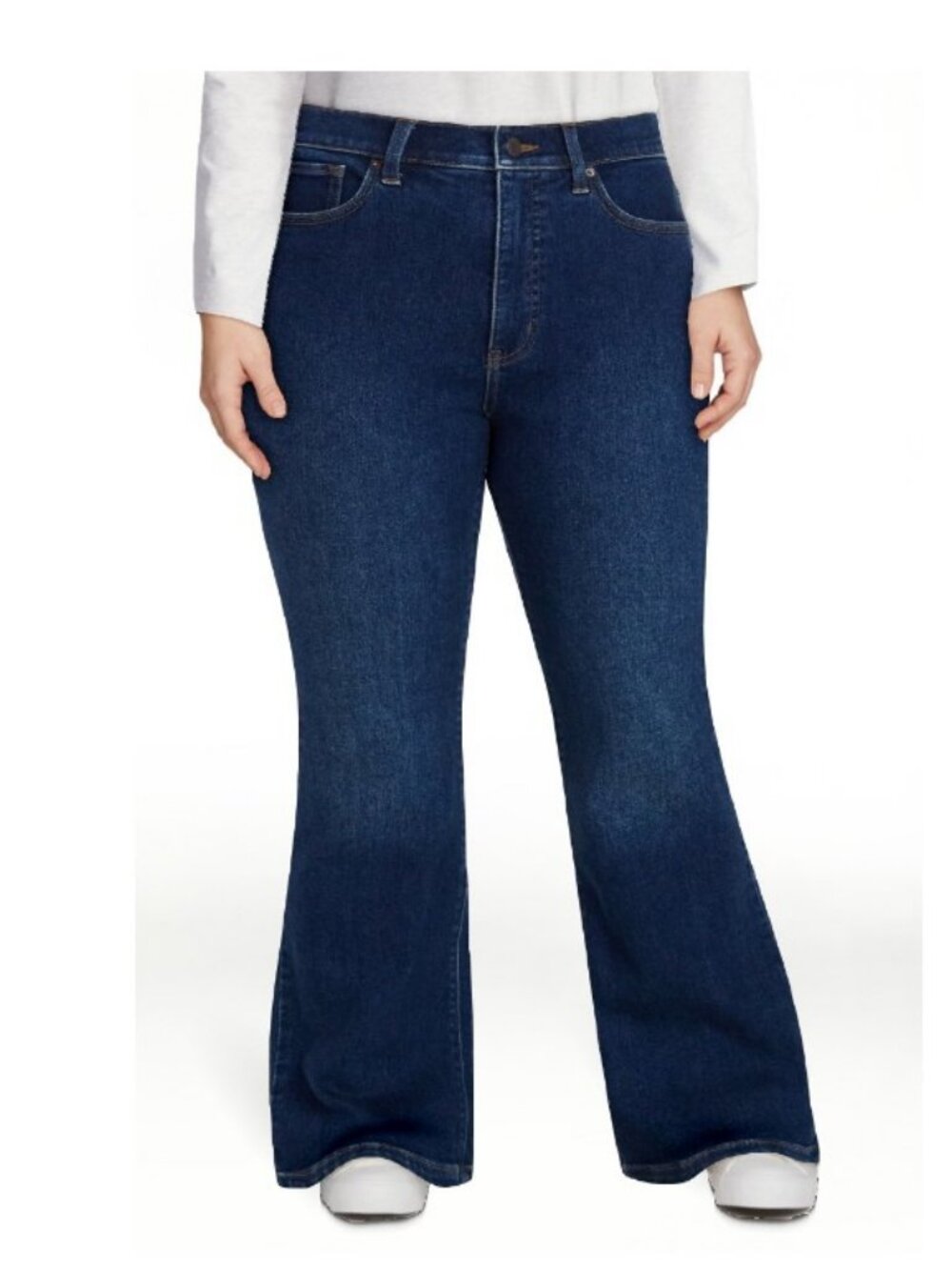 New Time and Tru Women's High Rise Flare Jeans Sz 18 32" Inseam Med Wash - Picture 4 of 4